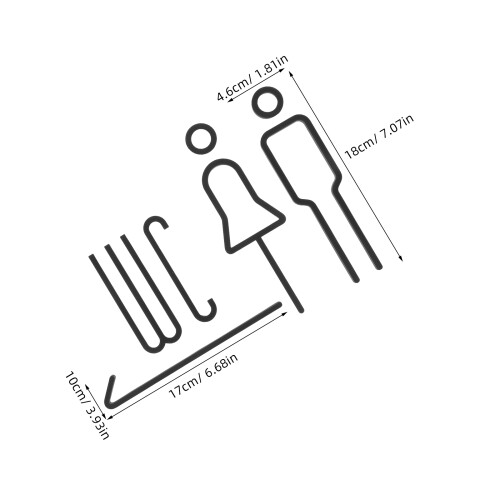 Bathroom Wall Sign Black Acrylic 1pack 1