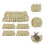 5 Pcs Straw Rabbit Mat Grass Mat Woven Bed Mat Rabbit Mat 5