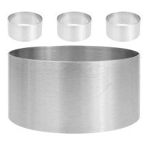 4Stk Runde Edelstahl Mousse-Ringe Backform Set Für Kuchen Kekse Silber
