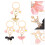 Sparkling Keychain Dancer Keychain Bulk Pink Metal 3pcs 10