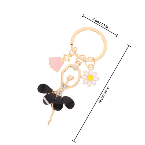 Sparkling Keychain Dancer Keychain Bulk Pink Metal 3pcs 1
