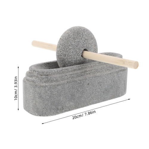 Stone Mortar And Pestle Grey Medicine Grinding 1set 1
