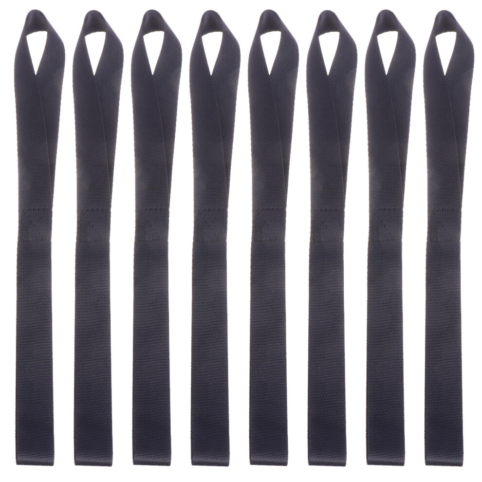 8Pcs Heavy Duty Nylon Loop Tie Down Straps For Motorbike Luggage Black 3163374502765