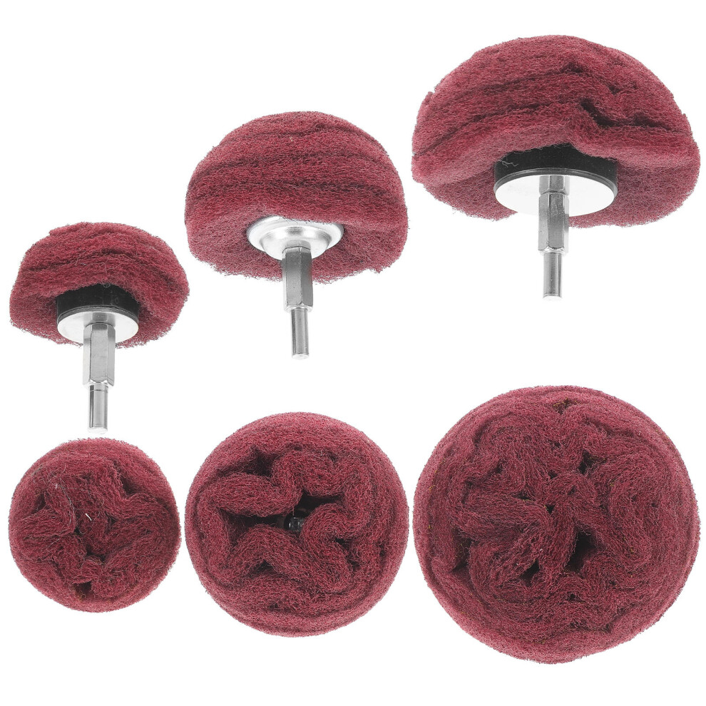 3 Pcs Drill Polishing Kit Abrasive Wheel Buffing Wheels Red 3163220999527