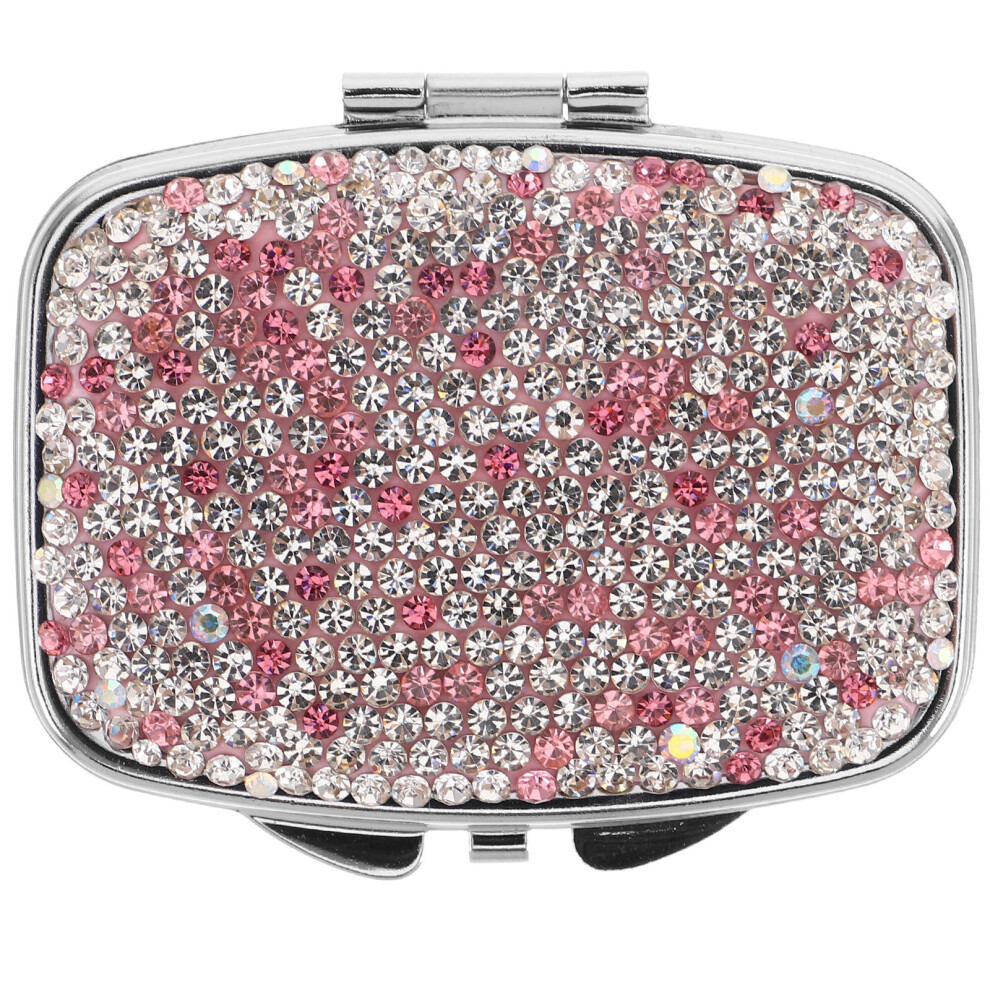 Aboofan Elegant Pink Metal Pill Box Multiple Compartments For Travel