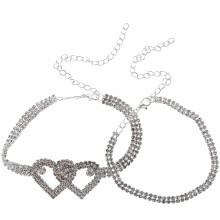 2St Stijlvolle Enkelarmband Zilverplated Vrouwen