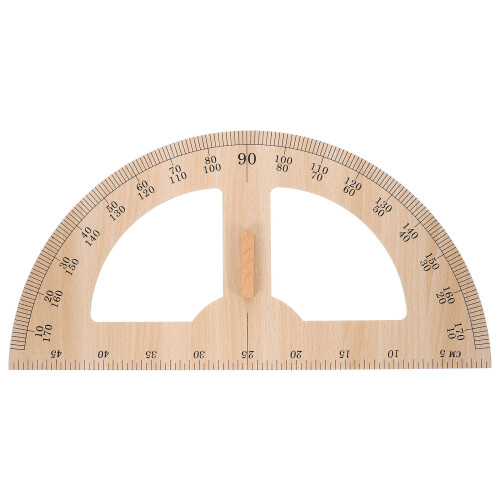 Triangle Ruler Measuring Tool Wood Light Brown 1pcs