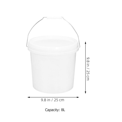 Cow Water Bucket Plastic White 1set 1