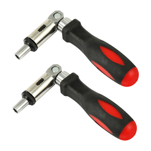 2 Pcs Magnetic Ratchet Screwdriver Multi Bit Right Angle Ratcheting 2