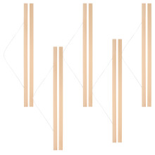 5pcs Wooden Scroll Hanging Rod Khaki For Post-Production Work