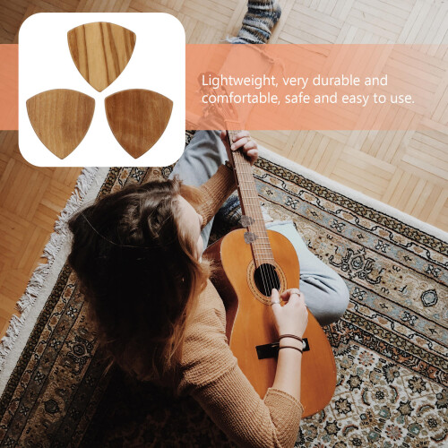 Guitar Picks Cool Natural Wood 3pcs 2