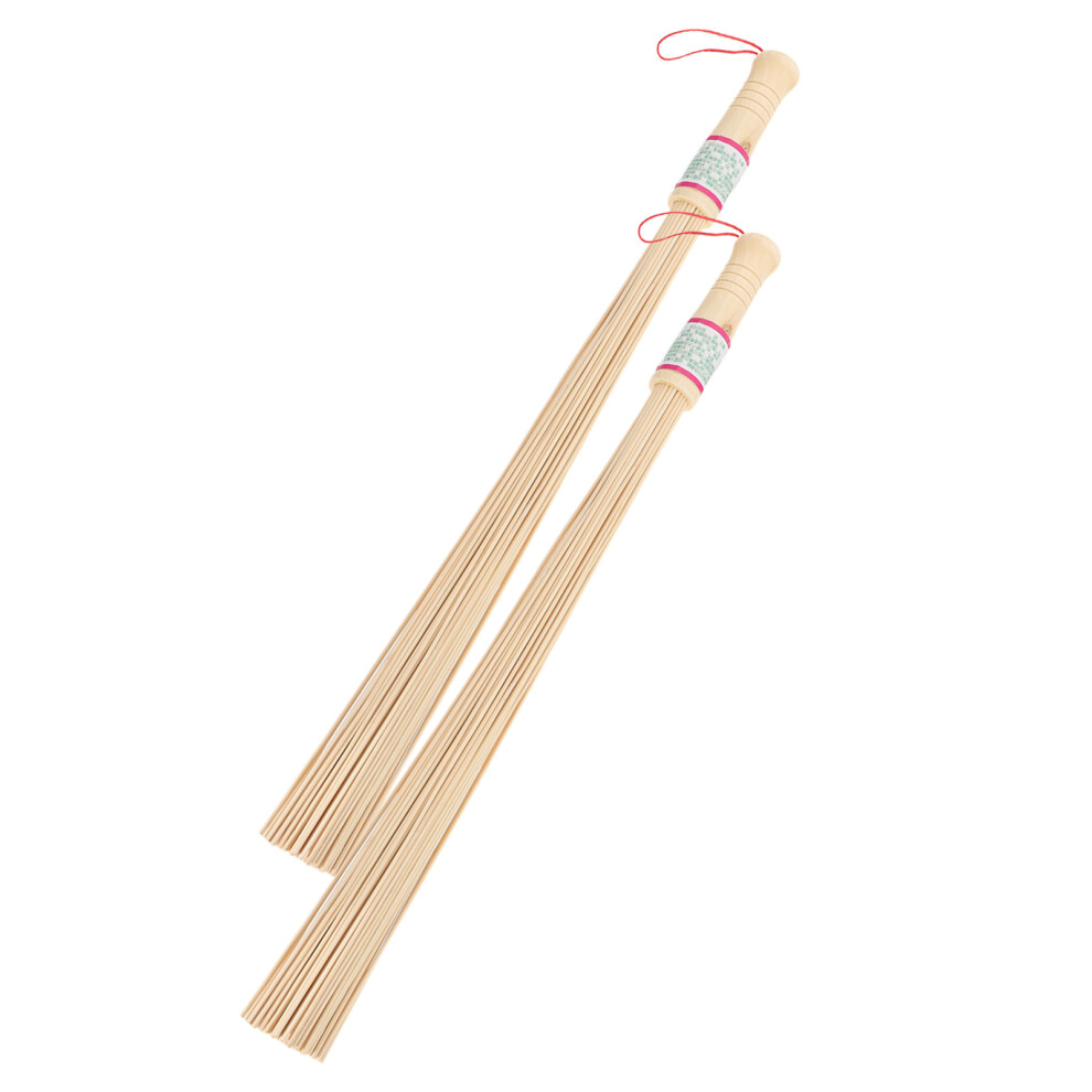 Totority Yellow 2Pcs Bamboo Back Massage Sticks Portable Acupoint Therapy Tools