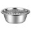 Square Rice Washing Basin Silver 1 Set 28x28x4.5in 4