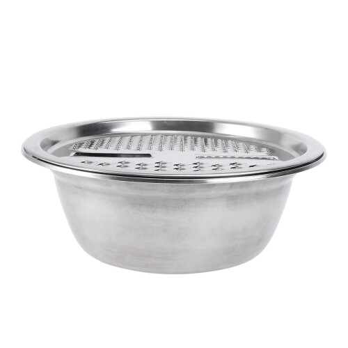 Square Rice Washing Basin Silver 1 Set 28x28x4.5in