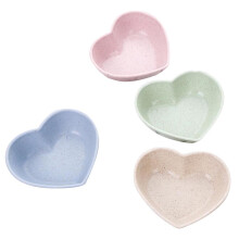 4 Pcs Heart-Shaped Vinegar Dish Sauce Salt Plates Seasoning Dishes