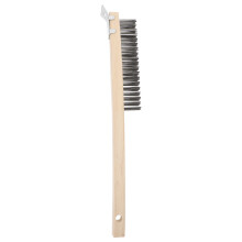 Wire Scratch Pizza Brush Wooden Handle Coconut Fiber Oven Cleaner
