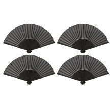 4 Pcs Black Folding Fan Decor Adornment Hand Dance Party Fans Classic