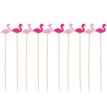 100Pcs Premium Bamboo Food Sticks Pink Cocktail and Fruit Picks