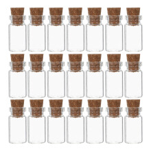 24 Pcs Message Empty With Caps Jars Transparent
