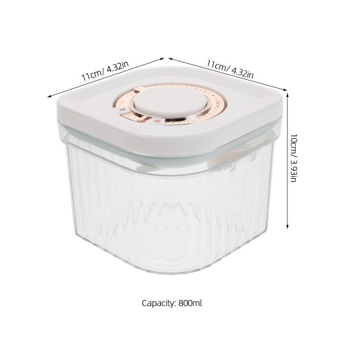 Airtight Rice Container Transparent Abs Square For Salt 1 Pcs 1