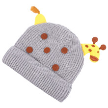 1pc Baby Hat Yarn Thermal Hat Toddler Winter Grey