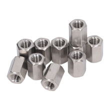 Stainless Steel Coupling Nuts M10, 10pcs Hex Coupling Nuts, 304 Grade, Heavy-Duty Hex Connector for Long Rods