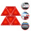 Triangle Reflector Kit For Drivers Red 6pcs 5.1x5.1x0.3in 4