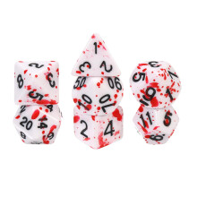 7-Piece Bloody Polyhedral Dice Set Portable Tabletop RPG Dice for Board Games and Festivals Accessories