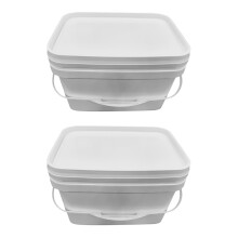Raindrops 2 Pcs Paint Bucket Empty Cans Buckets Square With Lid White