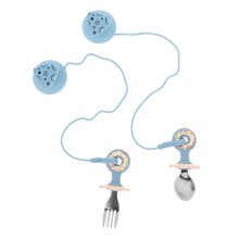 Baby Silicone Tableware Kids Feeding Toddler Travel Sky-Blue