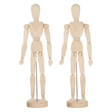 2Pcs Diy Jointed Wooden Puppet Statue Ornaments