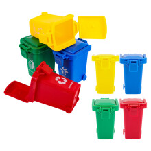 Mini Garbage Bucket Assorted Color 8pcs 2.6x2.4x1.8in