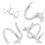 6 Pcs Metal Binder Notebook Loose Leaf Rings 3-Rings Silver 7