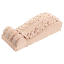 Decor Carved Wood Capitals And Corbels 12.30x5.00x3.00cm Khaki