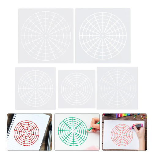 5 Sheets Mandala Dotting Tool Stencils Template Rock Painting Kit 2
