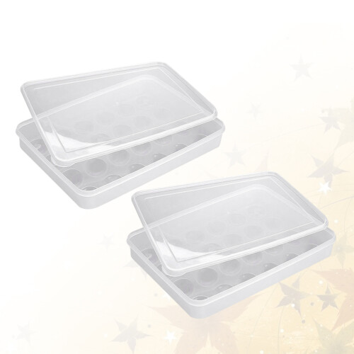 2St Eierhouder Wit Plastic Met Transparante , Duurzaam En 2