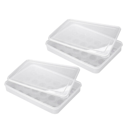2St Eierhouder Wit Plastic Met Transparante , Duurzaam En 1