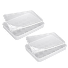 2St Eierhouder Wit Plastic Met Transparante , Duurzaam En