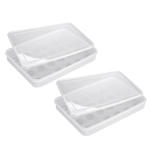 2St Eierhouder Wit Plastic Met Transparante , Duurzaam En