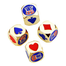 4 Piece Metal Poker Dice Set for Role Play - Colorful Design, Durable Material, Aesthetic Gaming Accessories