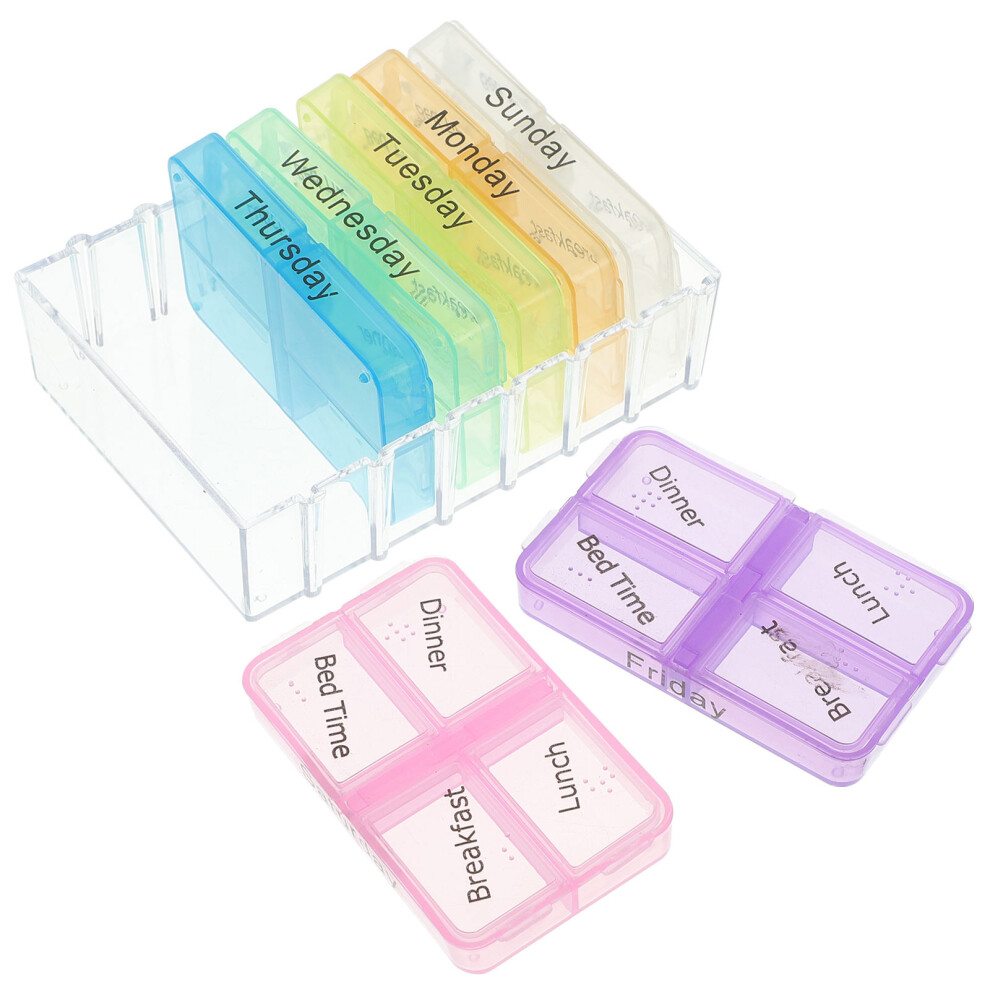 Inoomp Large Weekly Daily Medicine Organizer 2 Times A Day Case