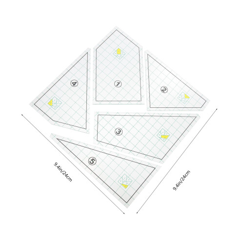Sewing Rulers Templates Multi Transparent 5pcs 1