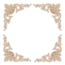 4pcs Applique Flower Corner Onlay Unpainted For Wall Decoration