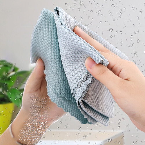 10pcs Fish Scale Dishcloth Microfiber For Dishes Kitchen 1