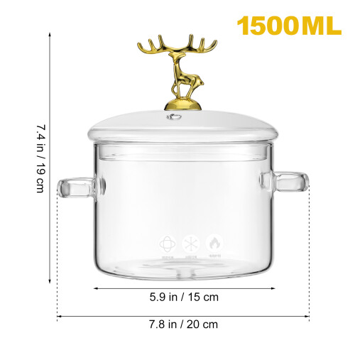 Simmer Pot Borosilicate Noodle Pot 1set 1