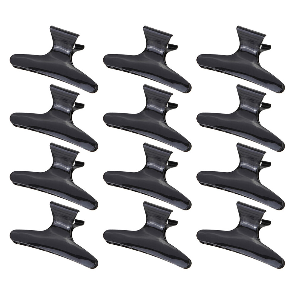 Artibetter Unisex Black 12 Pcs Plastic Hair Clips Stylist For Styling Sectioning