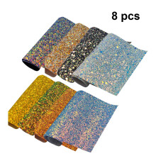 8pcs Faux Sheet Printed Sheets Glitter Dotted Pattern For Diy