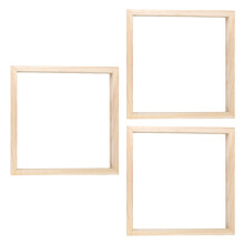 Unique Picture Frames Photo Frame Wood Beige 3pcs