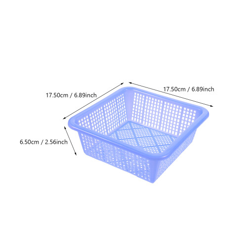 Plastic Storage Basket Square Shape Assorted Color 10pcs 6.9in 1