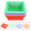 Plastic Storage Basket Square Shape Assorted Color 10pcs 6.9in 5